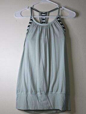 Lululemon Striped Racerback Tank Top in Light Aqua